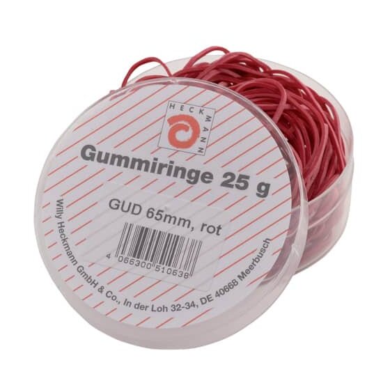 Wihedü Gummiringe - Ø65 mm, Dose mit 25g, rot