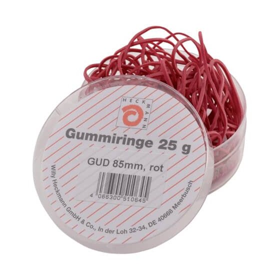 Wihedü Gummiringe - Ø85 mm, Dose mit 25g, rot