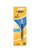 BiC® 4 COLOURS Kugelschreibermine - 0,4 mm, 2 Stück, blau