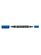 Staedtler® Permanentmarker Lumocolor® duo - nachfüllbar, 0,6 mm und 1,5-4 mm, blau