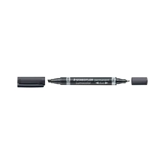 Staedtler® Permanentmarker Lumocolor® duo - nachfüllbar, 0,6 mm und 1,5-4 mm, schwarz