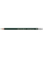 Faber-Castell Bleistift CASTELL® 9000 mit Radierer HB, Schaftfarbe: dunkelgrün