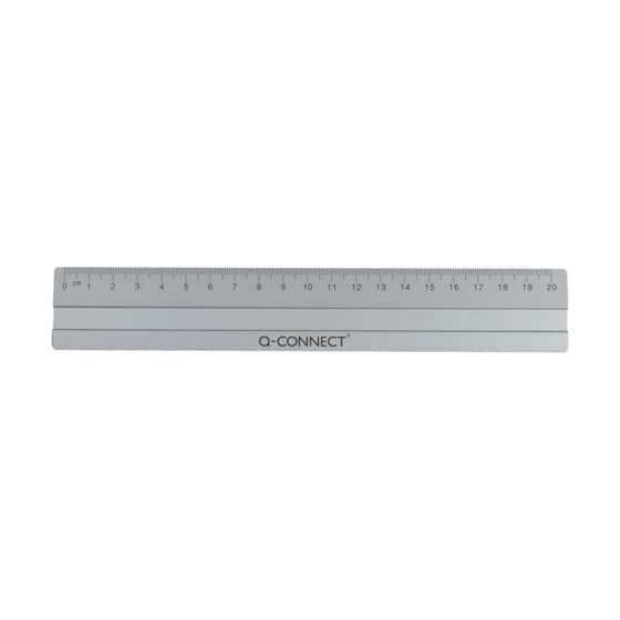 Q-Connect® Lineal Alu - 20 cm, silber