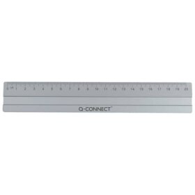 Q-Connect® Lineal Alu - 20 cm, silber