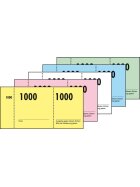 Sigel® Nummernblock - 1-1000, 5 farbig sortiert, 105x50 mm, 10 x 100 Blatt