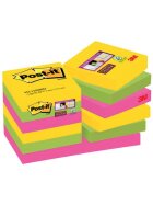 Post-it® SuperSticky Haftnotiz Super Sticky Notes - 48 x 48 mm, 12x 90 Blatt