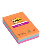 Post-it® SuperSticky Haftnotiz Super Sticky Notes - 101 x 152 mm, liniert, 3x 90 Blatt