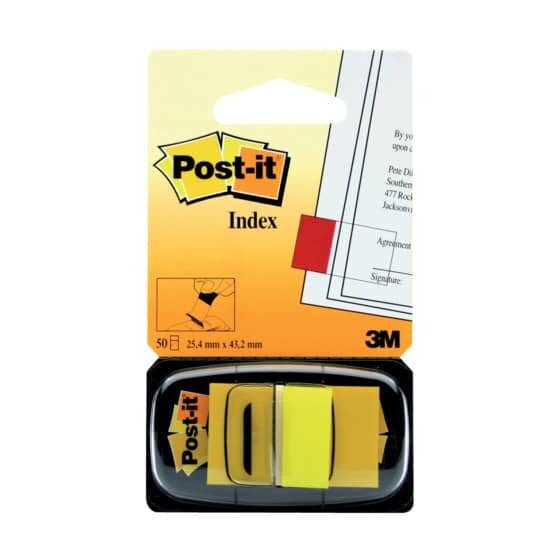 Post-it® Index Standard-Typ 680 - 25,4 x 43,2 mm, gelb