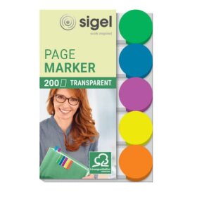 SIGEL Page Marker Folie Klebepunkte - 50 x 12 mm,...