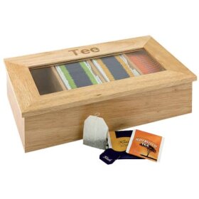 Esmeyer® TEEBOX mit 4 Fächern, Aufschrift Tee,...