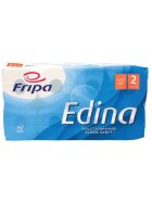 Fripa Toilettenpapier Edina - 2-lagig, geprägt, hochweiß, 8 Rollen à 250 Blatt