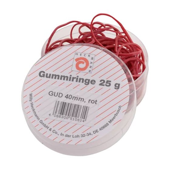 Wihedü Gummiringe - Ø40 mm, Dose mit 25g, rot