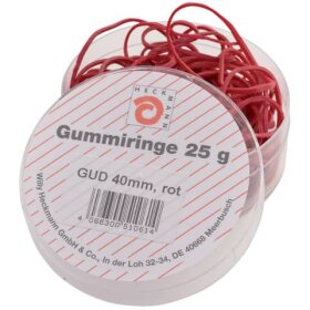 Wihedü Gummiringe - Ø40 mm, Dose mit 25g, rot