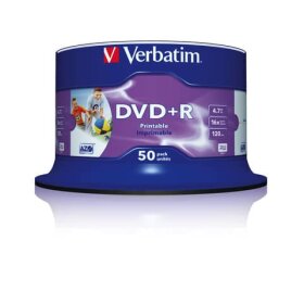 Verbatim DVD+R - 4.7GB/120Min, 16-fach/Spindel, Packung...