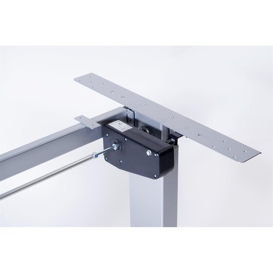 ergonomicoffice elektrisch höhenverstellbarer Schreibtisch 160 x 80 cm silber/weiß