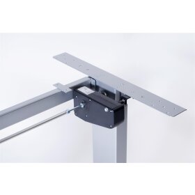 ergonomicoffice elektrisch höhenverstellbarer Schreibtisch 160 x 80 cm silber/weiß