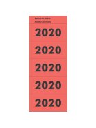 Inhaltsschild 2020 - selbstklebend, 100 Stück, rot