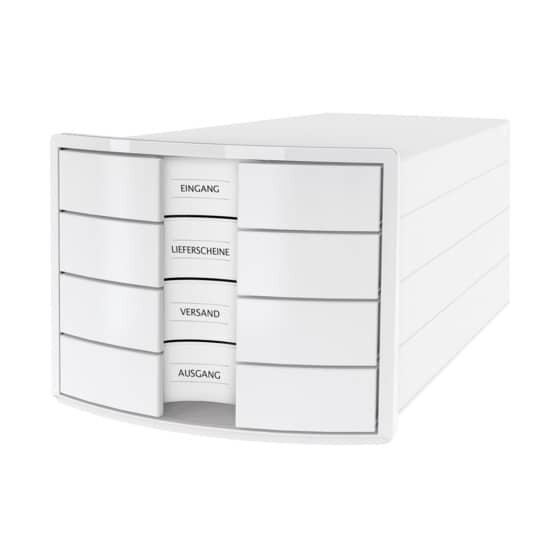 HAN Schubladenbox IMPULS - A4/C4, 4 geschlossene Schubladen, weiß