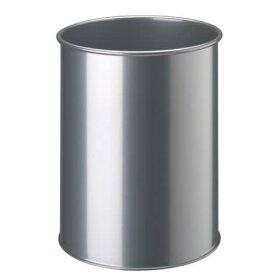 Durable Papierkorb Metall rund 15 Liter, metallic silber