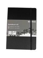 DONAU Notizbuch - A5, liniert, 192 Seiten, schwarz