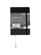 DONAU Notizbuch - A6, kariert, 192 Seiten, schwarz
