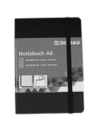 DONAU Notizbuch - A6, liniert, 192 Seiten, schwarz