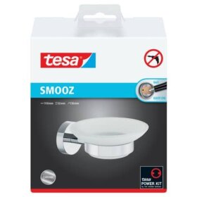 tesa® Ablagekorb Seife - Metall chrom/Glas satiniert