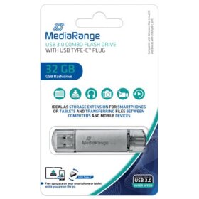 MediaRange USB Stick 3.1 Kombo-Speicherstick, mit USB...