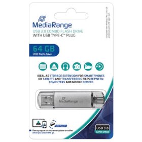 MediaRange USB Stick 3.1 Kombo-Speicherstick, mit USB...