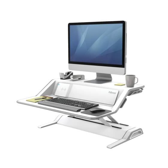 Fellowes® Sitz-Steh Workstation Lotus™ DX - höhenverstellbar, weiß