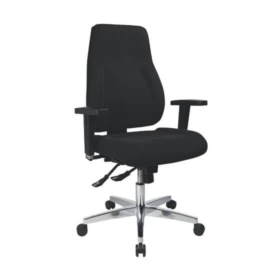 Topstar® Bürodrehstuhl P91 - schwarz, mit Armlehnen, Sicherheitsdoppelrollen für Teppichböden