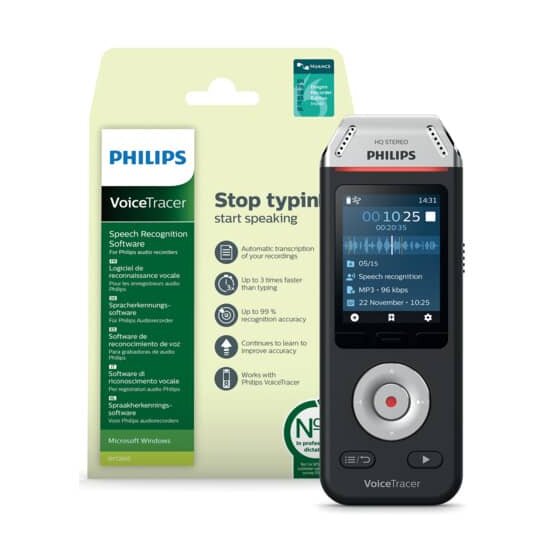 Philips Diktiergerät Digital Voice Tracer 2810 - 8 GB, schwarz