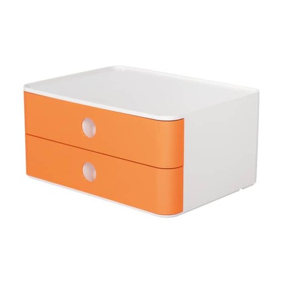 HAN SMART-BOX ALLISON Schubladenbox - stapelbar, 2 Laden, snow white/apricot orange