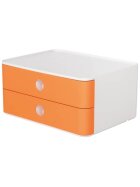HAN SMART-BOX ALLISON Schubladenbox - stapelbar, 2 Laden, snow white/apricot orange