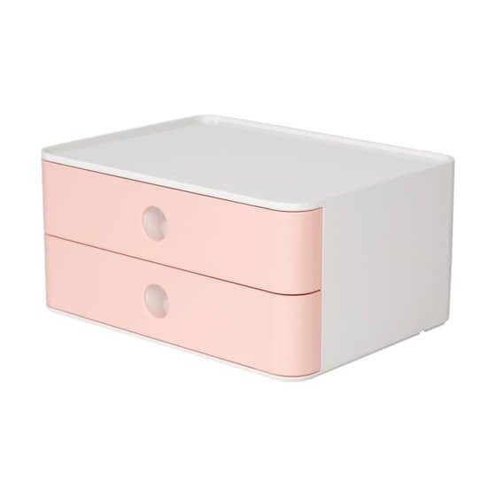 HAN SMART-BOX ALLISON Schubladenbox - stapelbar, 2 Laden, snow white/flamingo rose