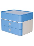 HAN SMART-BOX PLUS ALLISON Schubladenbox mit Utensilienbox - stapelbar, 2 Laden, snow white/sky blue