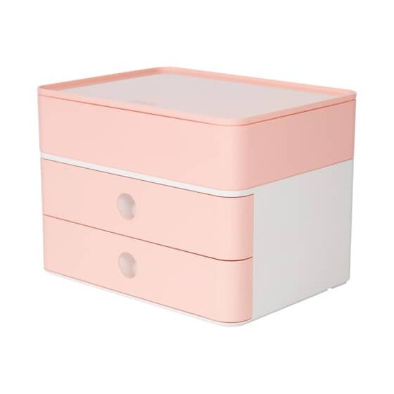 HAN SMART-BOX PLUS ALLISON Schubladenbox mit Utensilienbox - stapelbar, 2 Laden, snow white/flamingo rose