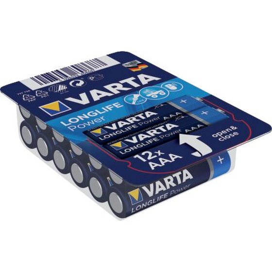 Varta Batterien LONGLIFE Power AAA - BigBox 12 Stück, blau