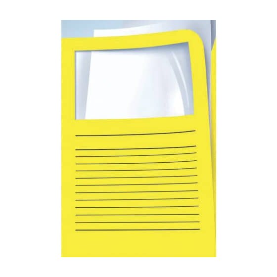 Elco Sichtmappen Ordo classico - gelb, 120g, 10 Stück, Sichtfenster und Linien