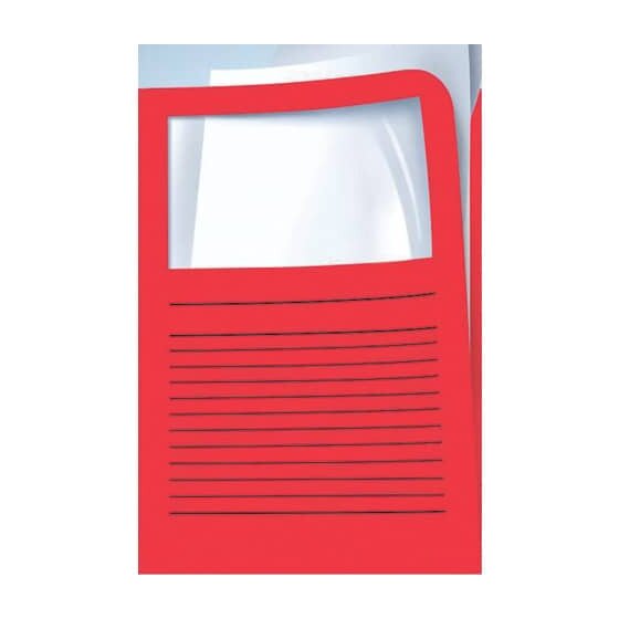 Elco Sichtmappen Ordo classico - rot, 120g, 10 Stück, Sichtfenster und Linien