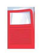Elco Sichtmappen Ordo classico - rot, 120g, 10 Stück, Sichtfenster und Linien