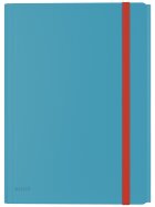 Eckspannermappe Cosy PP, mit Tasche, blau, A4, für ca. 150 Blatt, 3 Klappen,  Gummibandverschluss, 1 Packung = 3 Stück