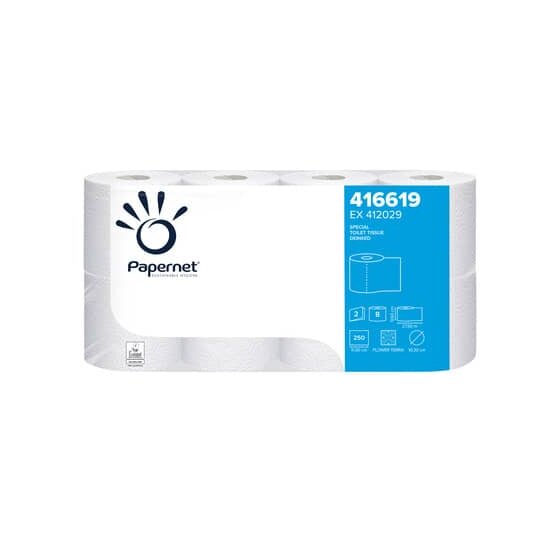 Papernet® Toilettenpapier - 2-lagig, naturweiß, 64 Rollen à 250 Blatt