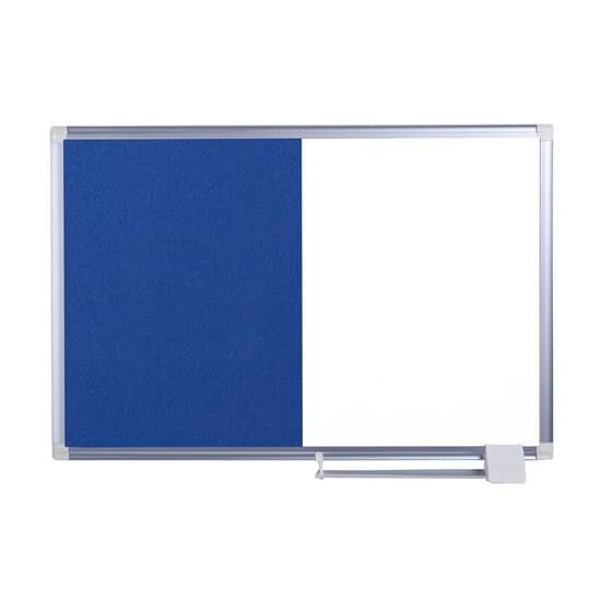 Bi-Office Kombitafel - 90 x 60 cm, Schreib- und Filztafel, blau/weiß