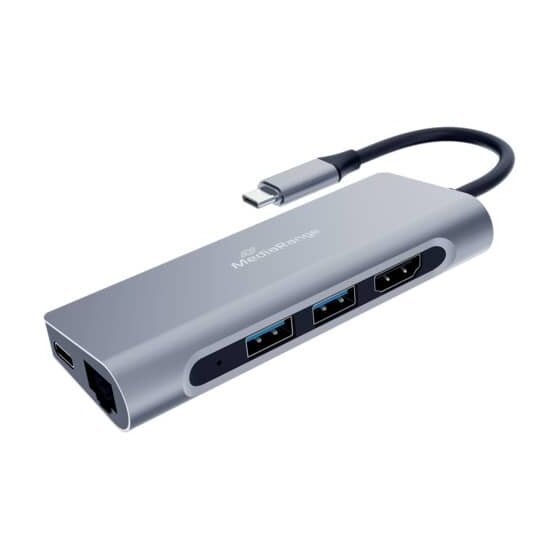 MediaRange USB-Hub 1:6 silber