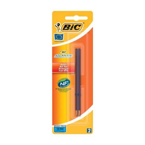 BiC® Kugelschreibermine IS1197, dokumentenecht, 0,4 mm, blau, Blister à 2 Stück