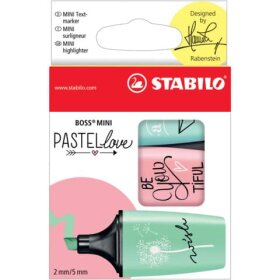 STABILO® Textmarker - BOSS MINI Pastellove - 3er Pack...