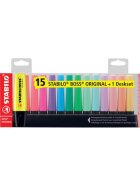 STABILO® Textmarker - BOSS ORIGINAL - 15er Tischset - 9 Leuchtfarben, 6 Pastellfarben