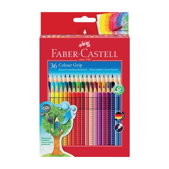 FABER-CASTELL Buntstift Colour GRIP - 36 Farben, Kartonetui