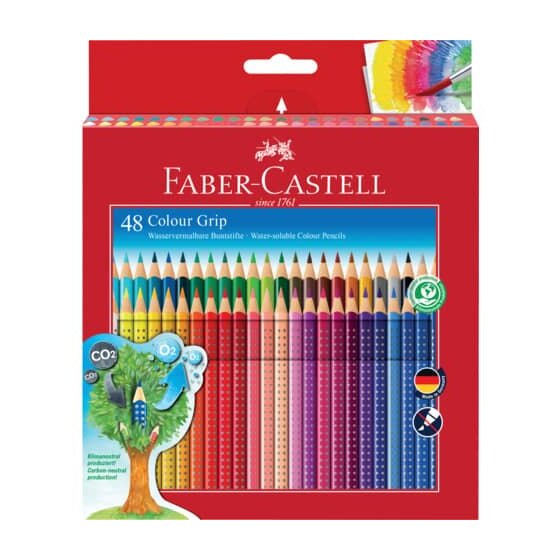 FABER-CASTELL Buntstift Colour GRIP - 48 Farben, Kartonetui